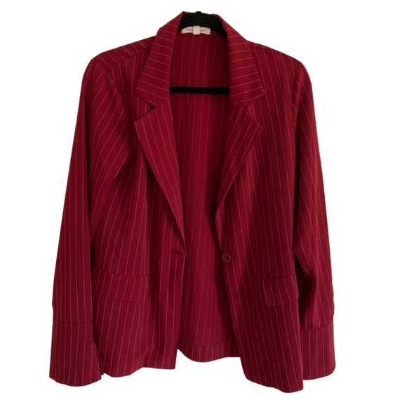 133. NEW!! Women's Wine Striped Blazer - Picture 1 of 2